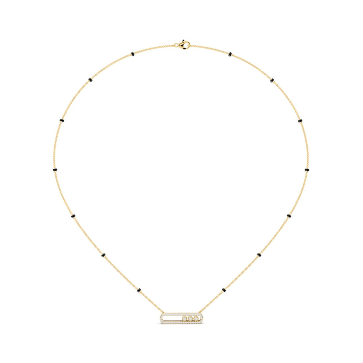 Pave Bar Diamond Mangalsutra