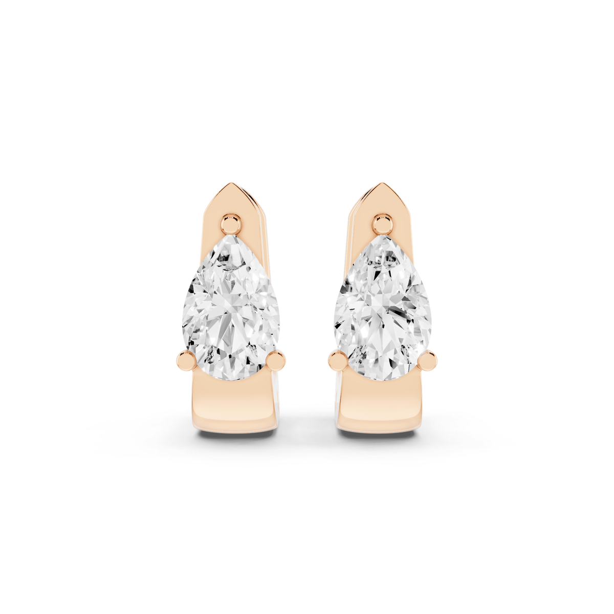 Pear Lab-Grown Diamond U Huggie Earrings