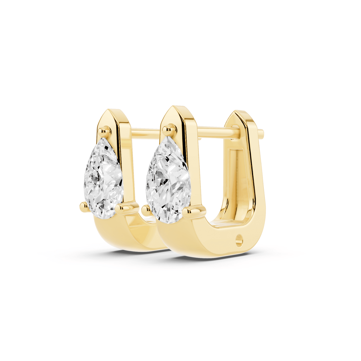 Pear Lab-Grown Diamond U Huggie Earrings