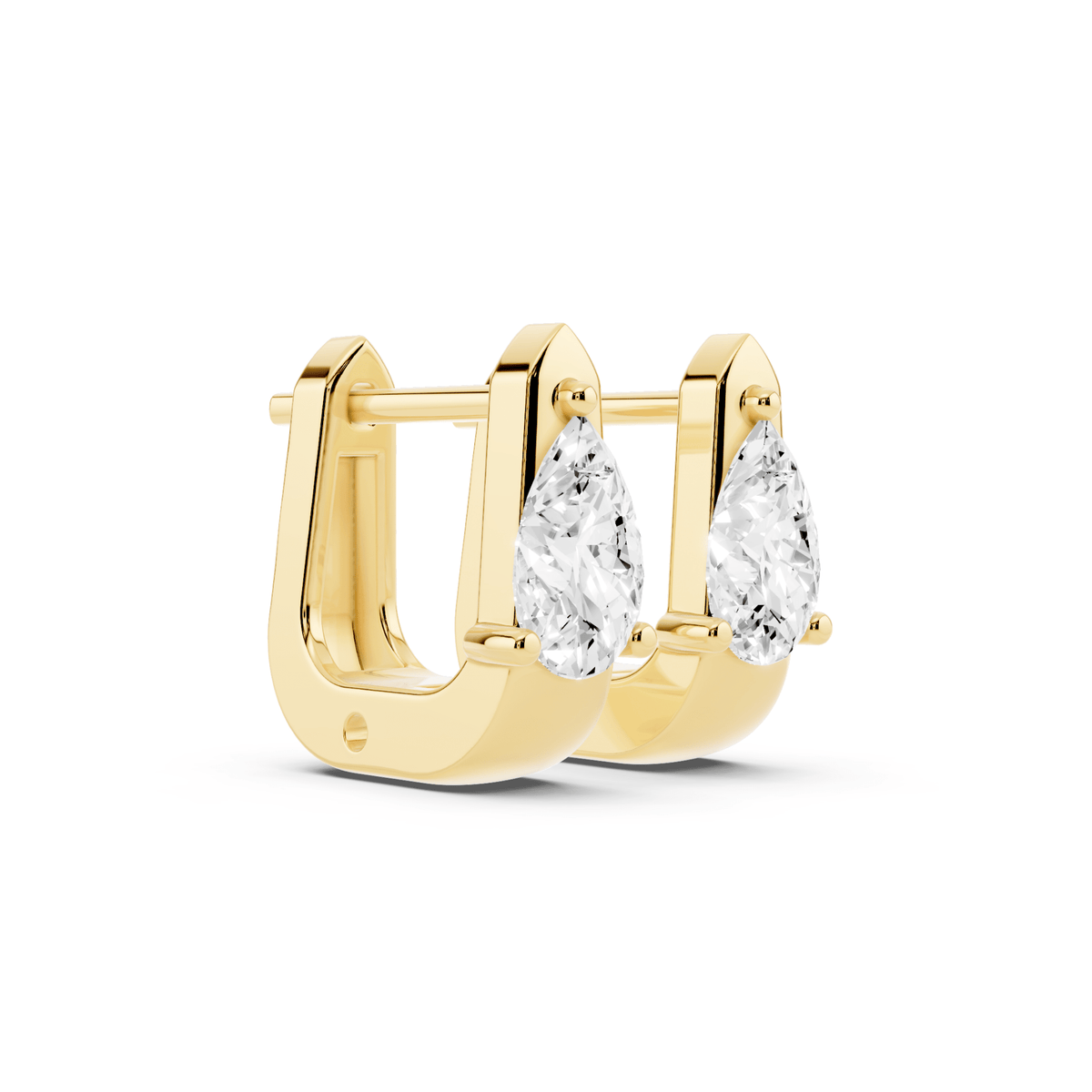 Pear Lab-Grown Diamond U Huggie Earrings