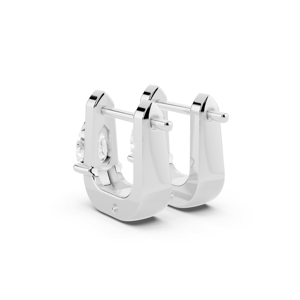 Pear Lab-Grown Diamond U Huggie Earrings
