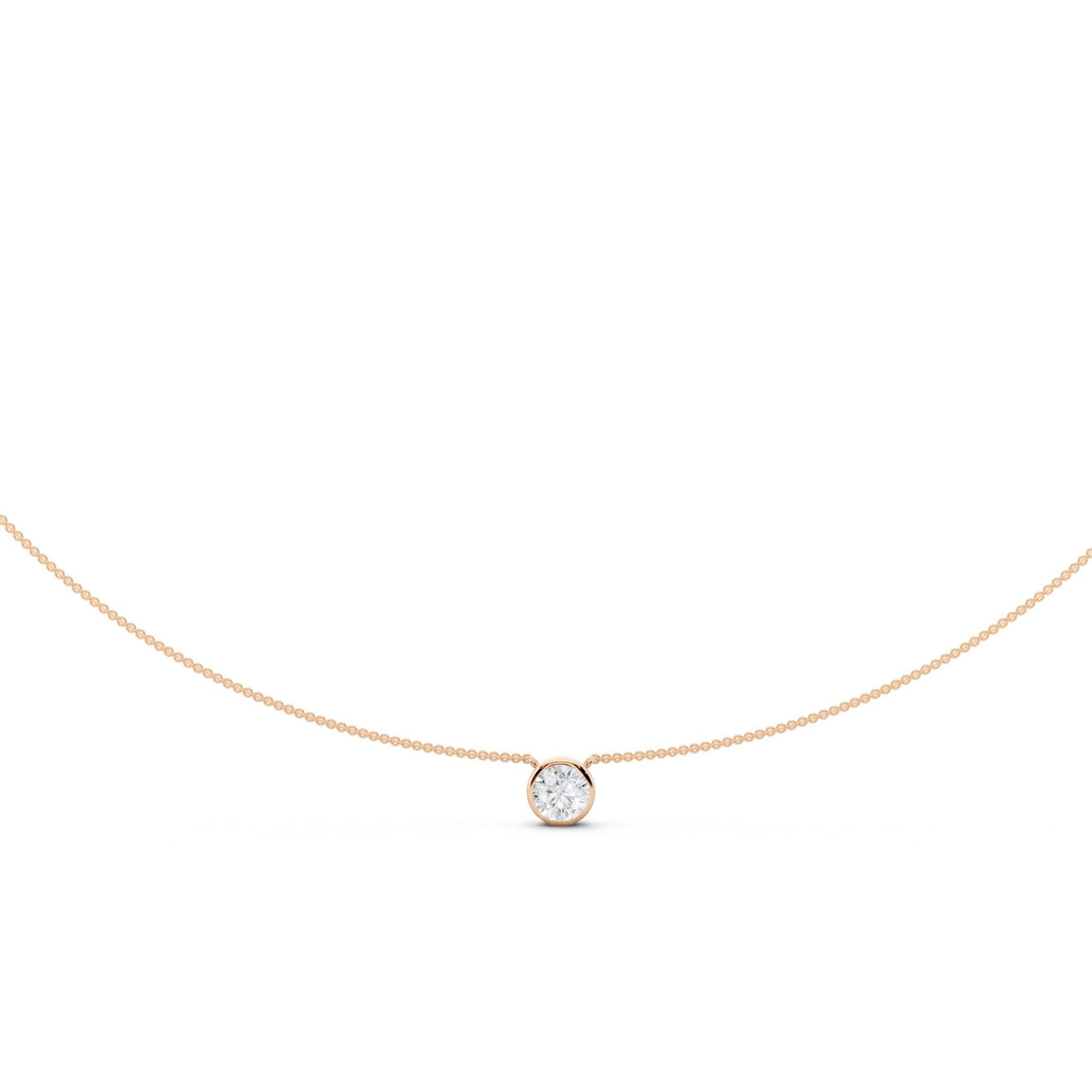 Round Bezel Lab-Grown Diamond Necklace