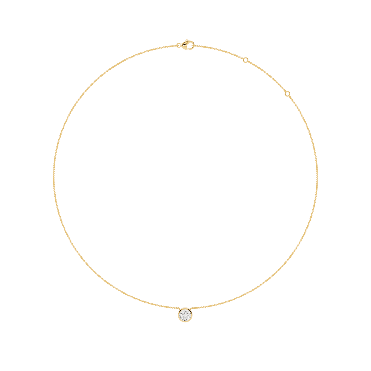 Round Bezel Lab-Grown Diamond Necklace