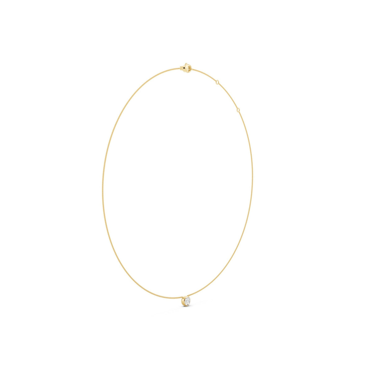Round Bezel Lab-Grown Diamond Necklace