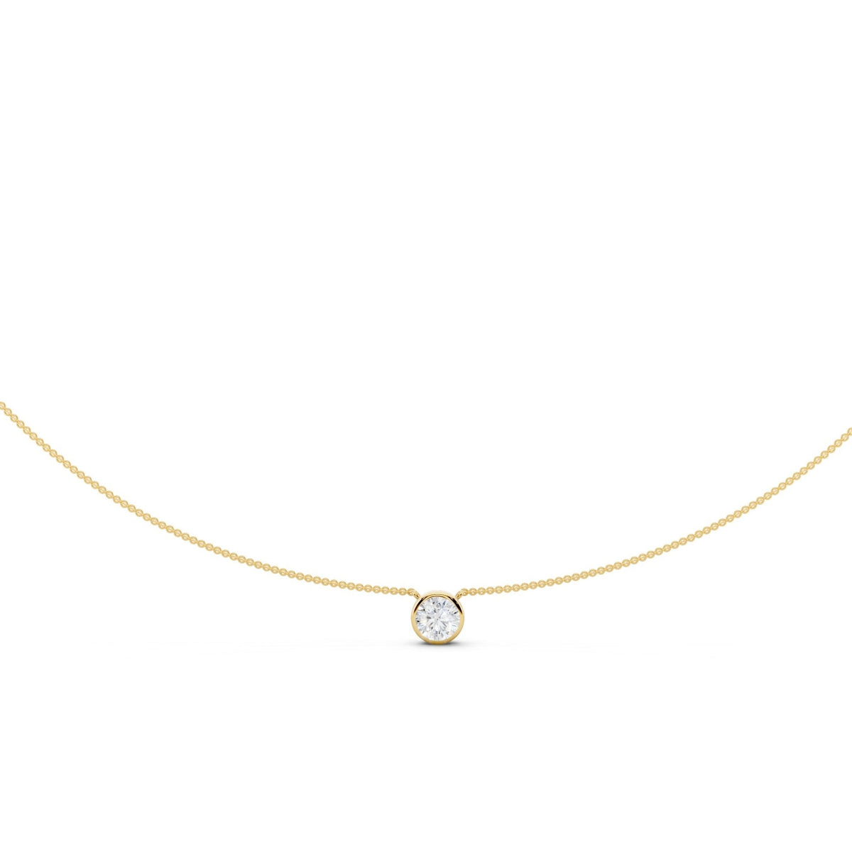 Round Bezel Lab-Grown Diamond Necklace