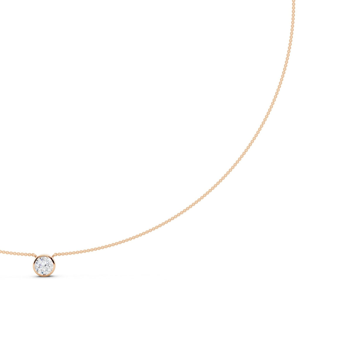 Round Bezel Lab-Grown Diamond Necklace