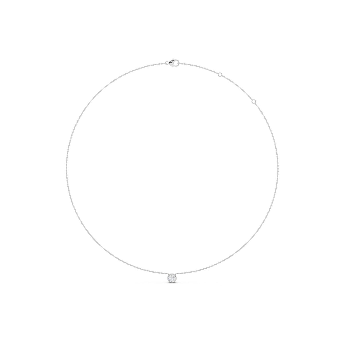 Round Bezel Lab-Grown Diamond Necklace
