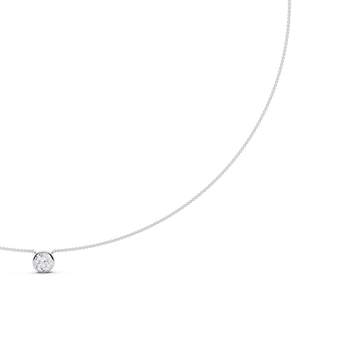 Round Bezel Lab-Grown Diamond Necklace