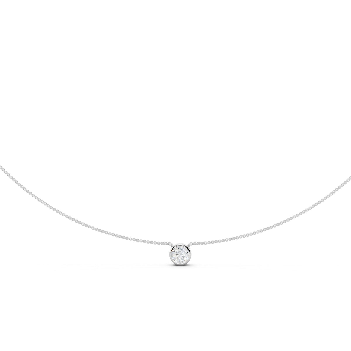Round Bezel Lab-Grown Diamond Necklace