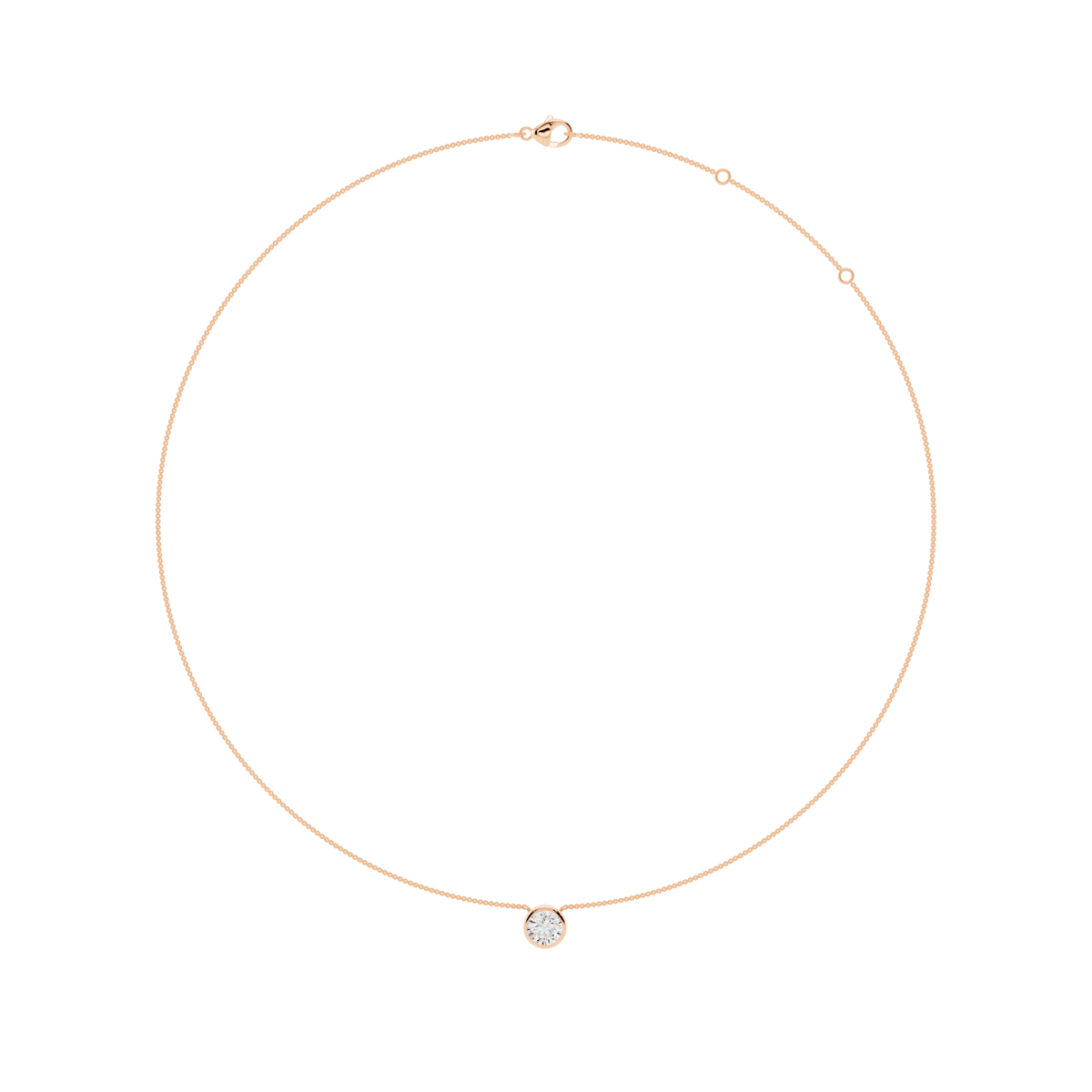 Round Bezel Lab-Grown Diamond Necklace