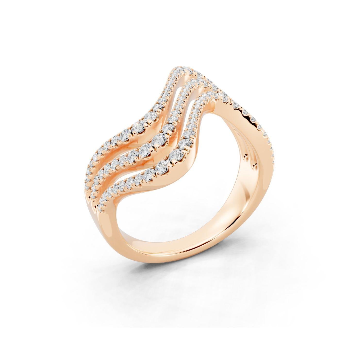 Diamond Triple Row Wave Band