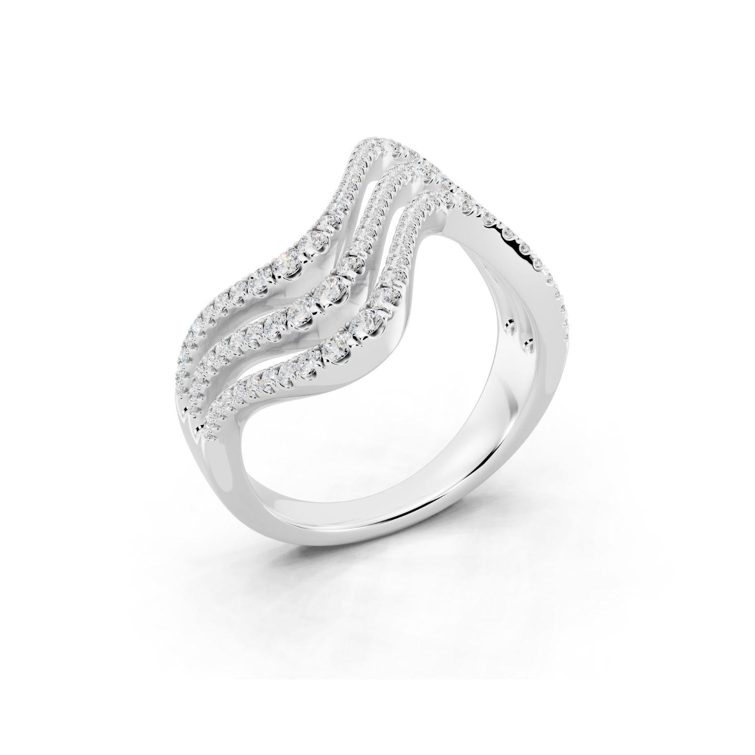 Diamond Triple Row Wave Band