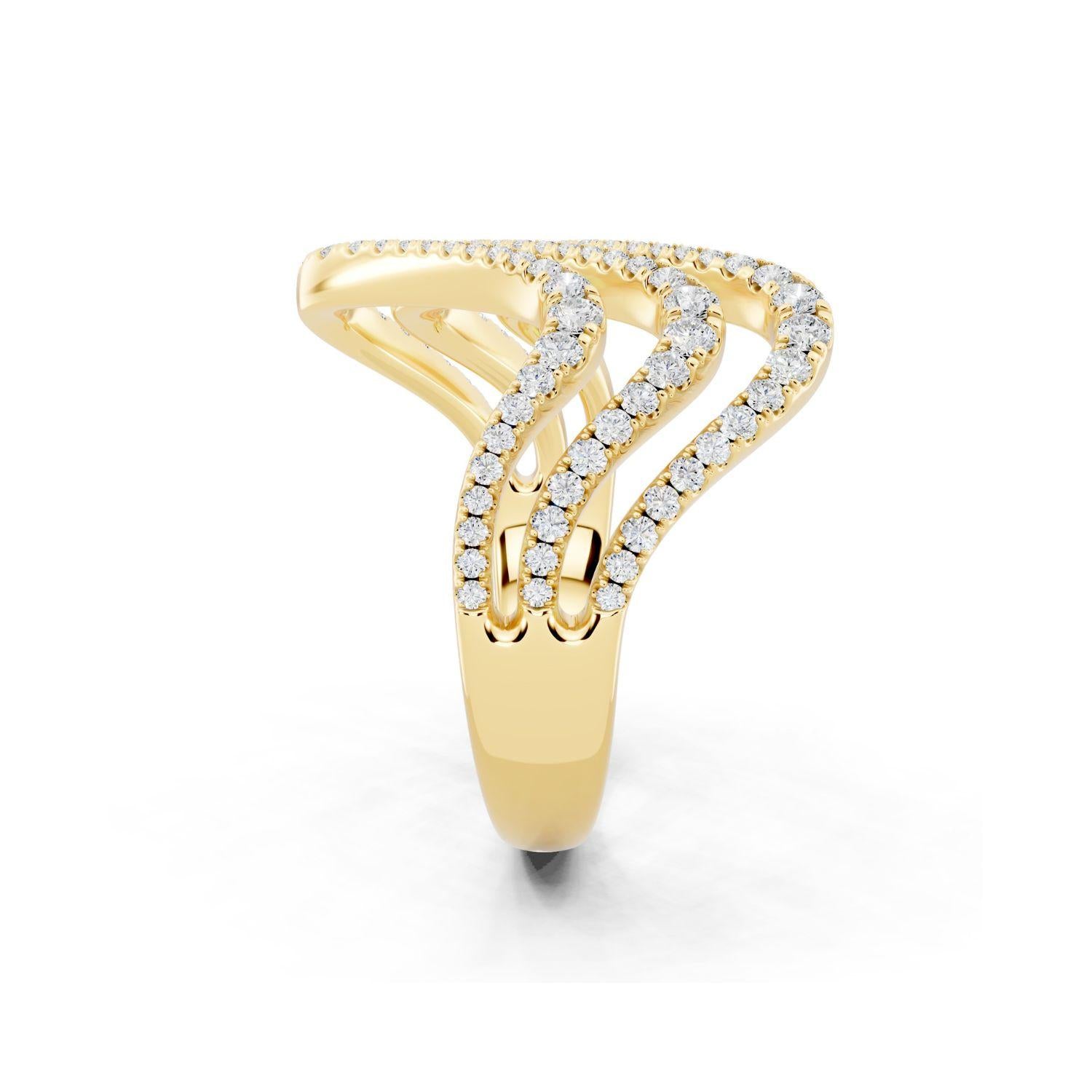 Diamond Triple Row Wave Band