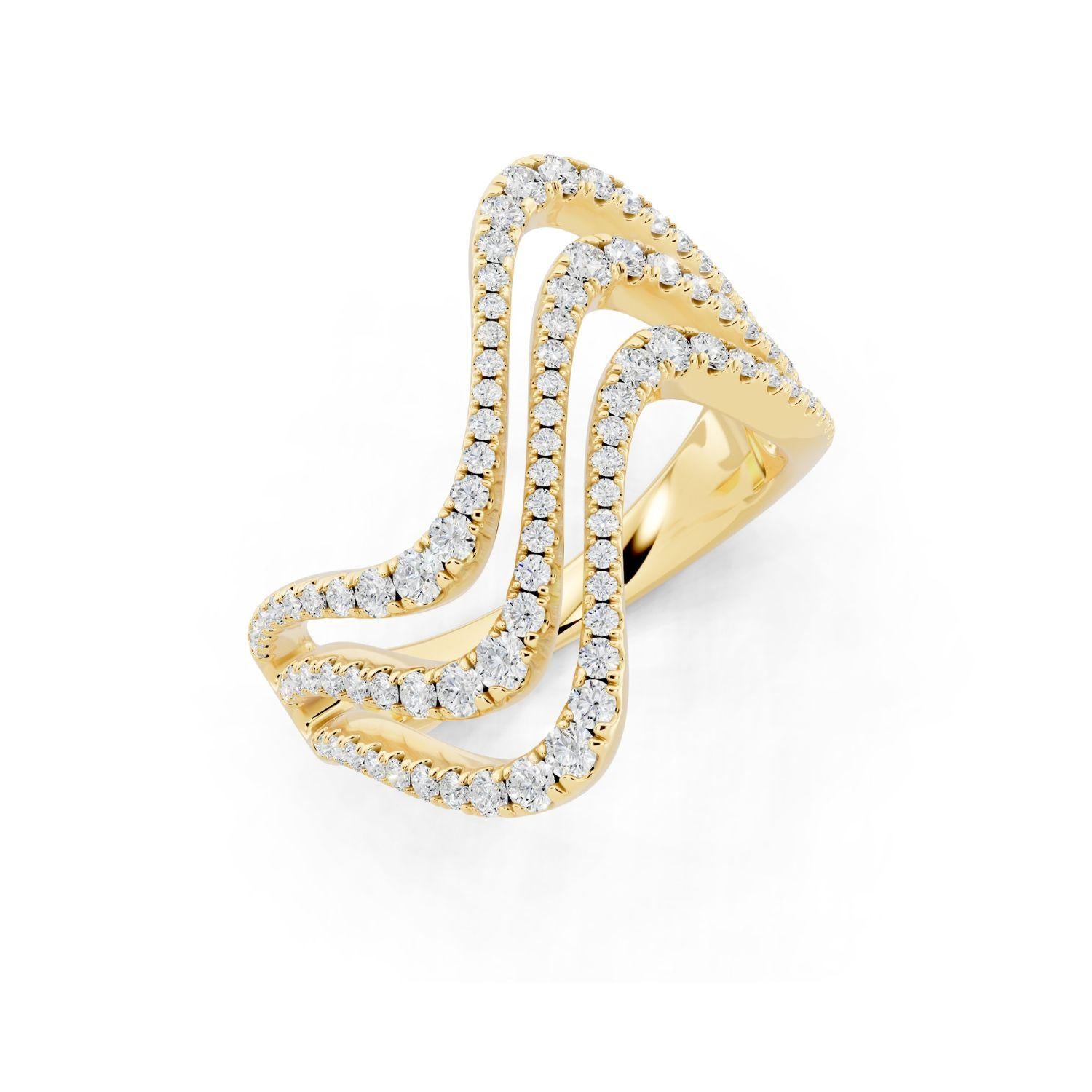 Diamond Triple Row Wave Band