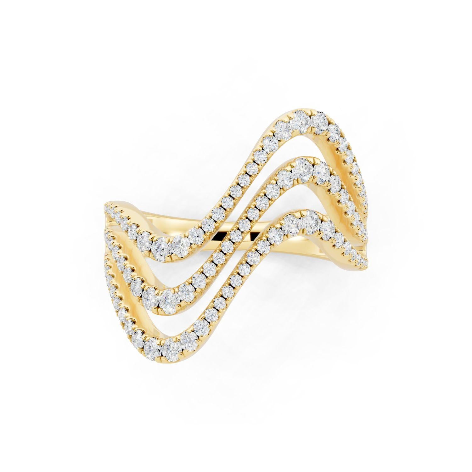 Diamond Triple Row Wave Band