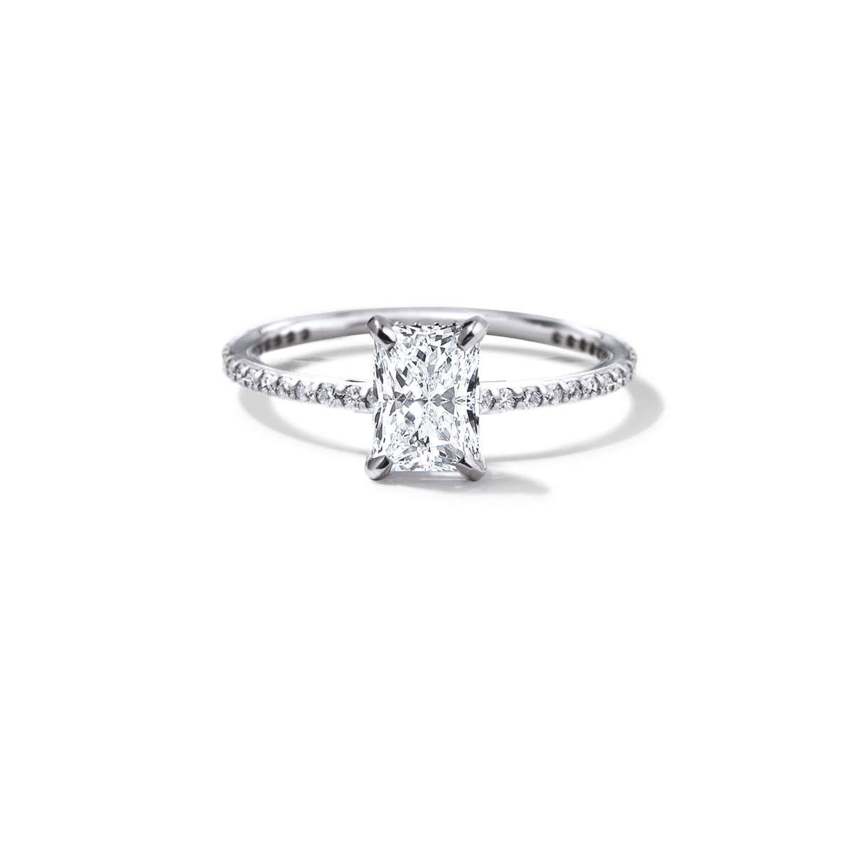 Solitaire Pave Engagement Ring