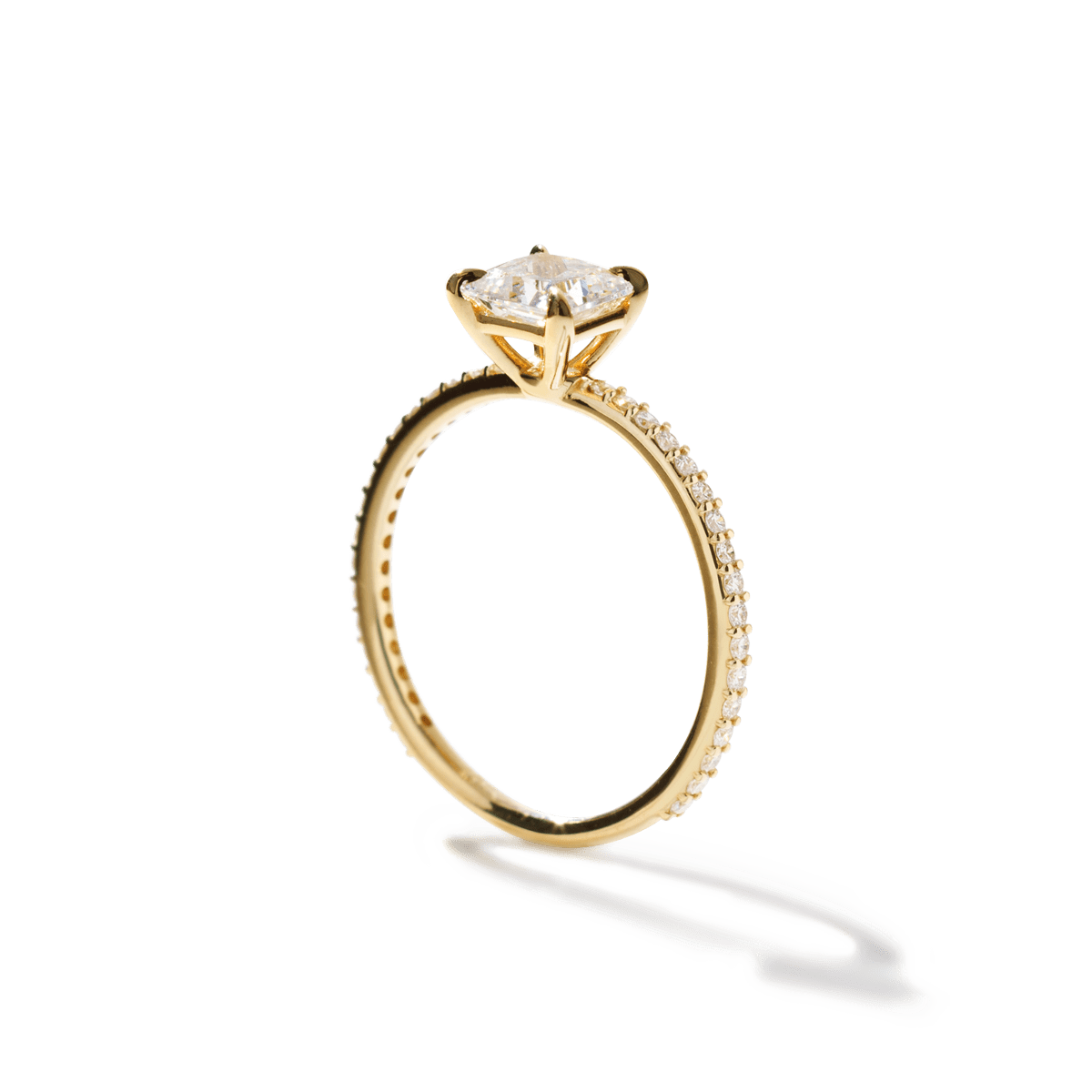 Solitaire Pave Engagement Ring