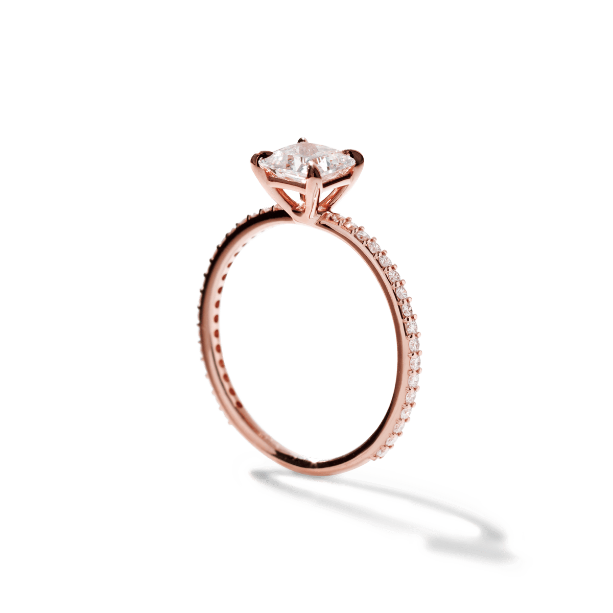 Solitaire Pave Engagement Ring
