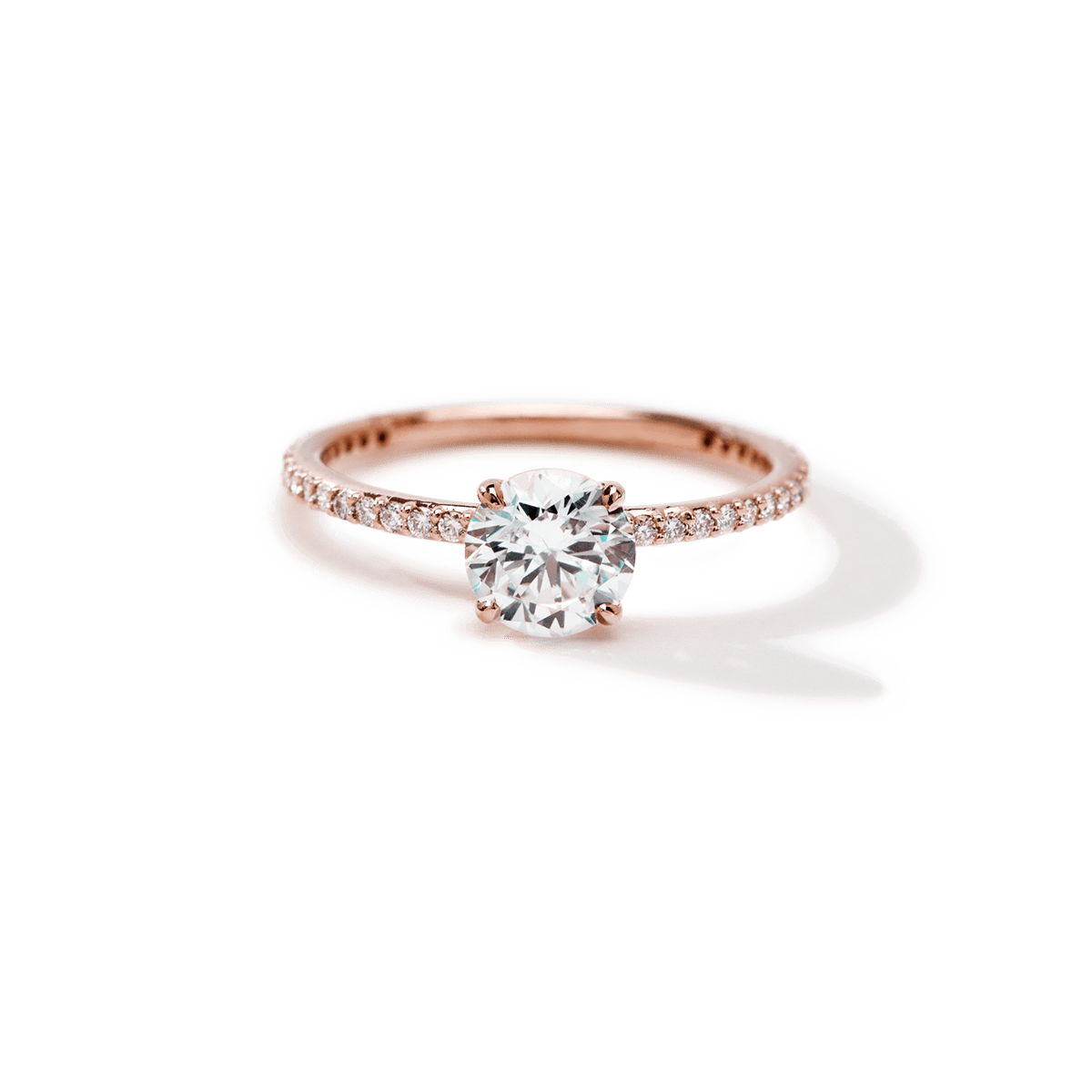 Solitaire Pave Engagement Ring