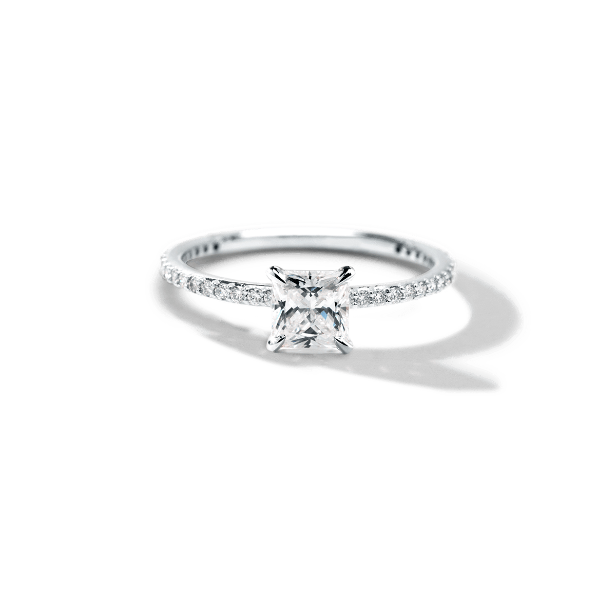 Solitaire Pave Engagement Ring