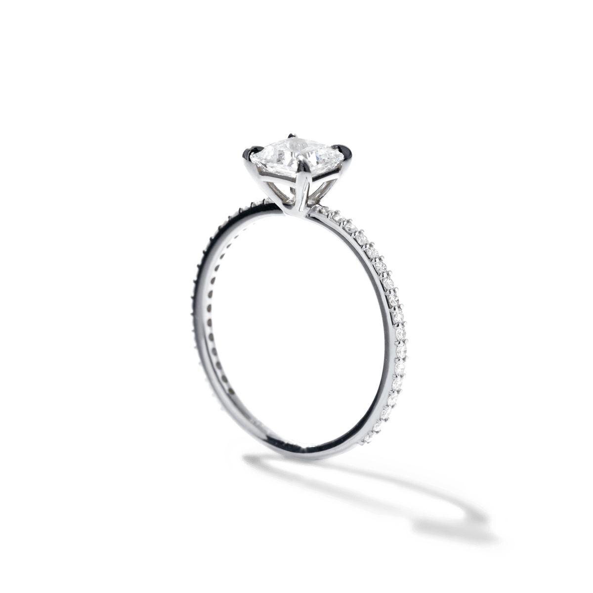 Solitaire Pave Engagement Ring