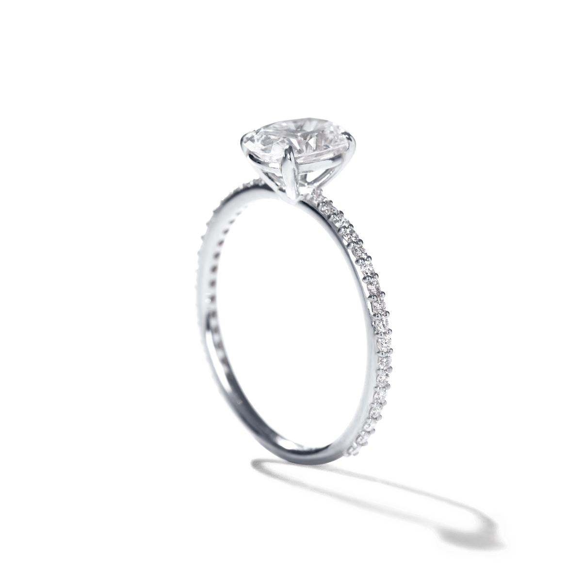 Solitaire Pave Engagement Ring