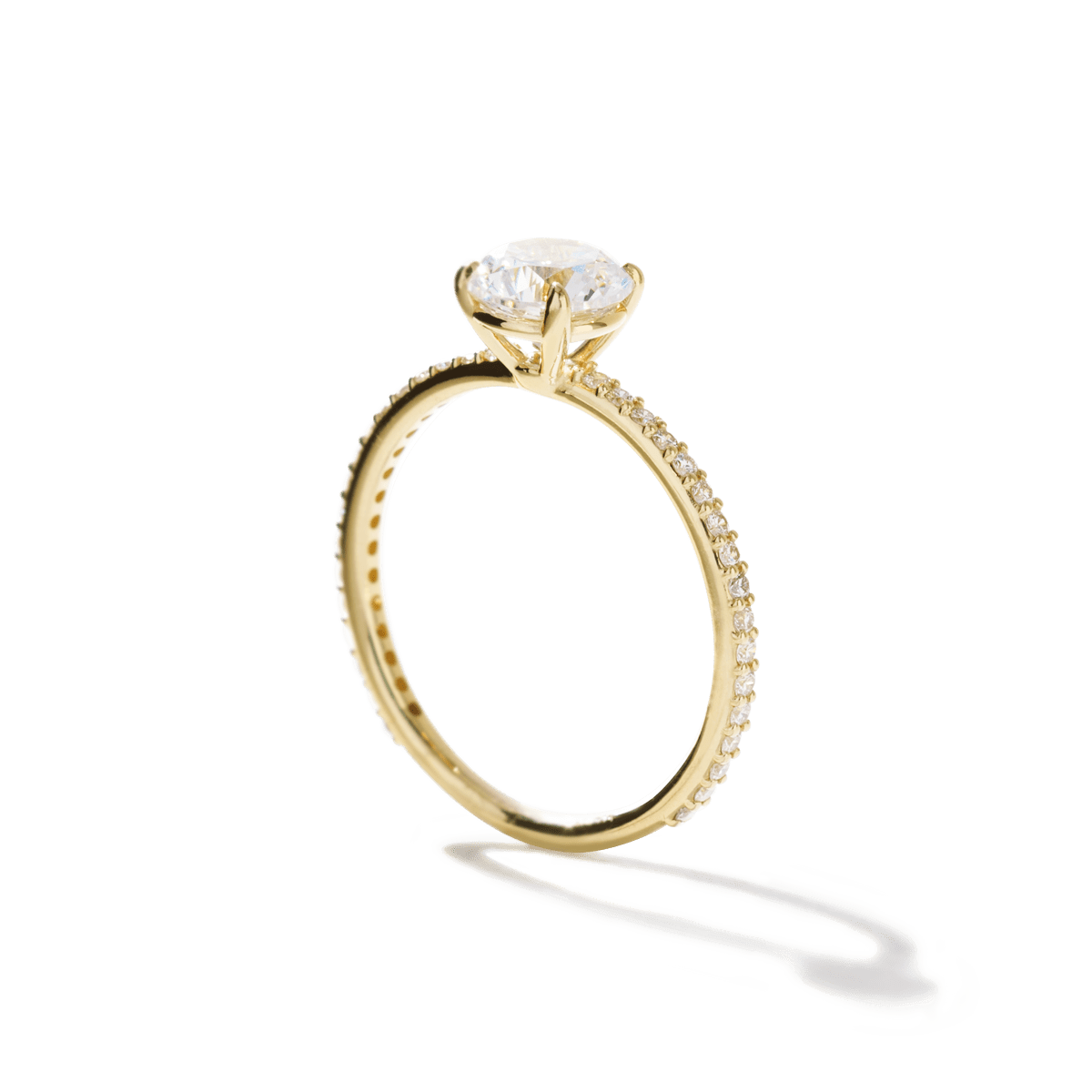 Solitaire Pave Engagement Ring