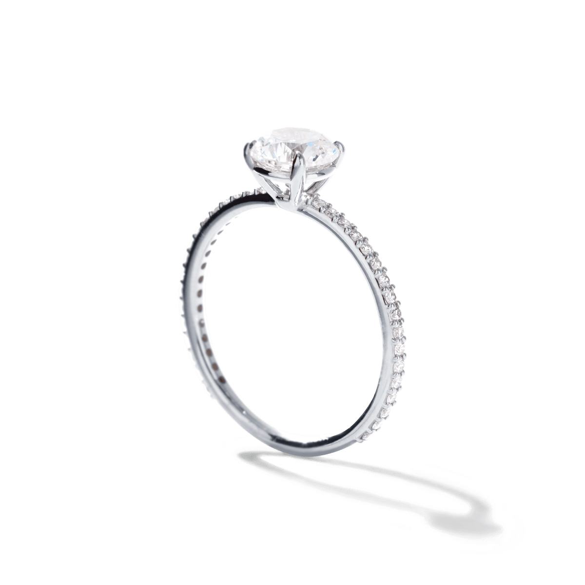 Solitaire Pave Engagement Ring