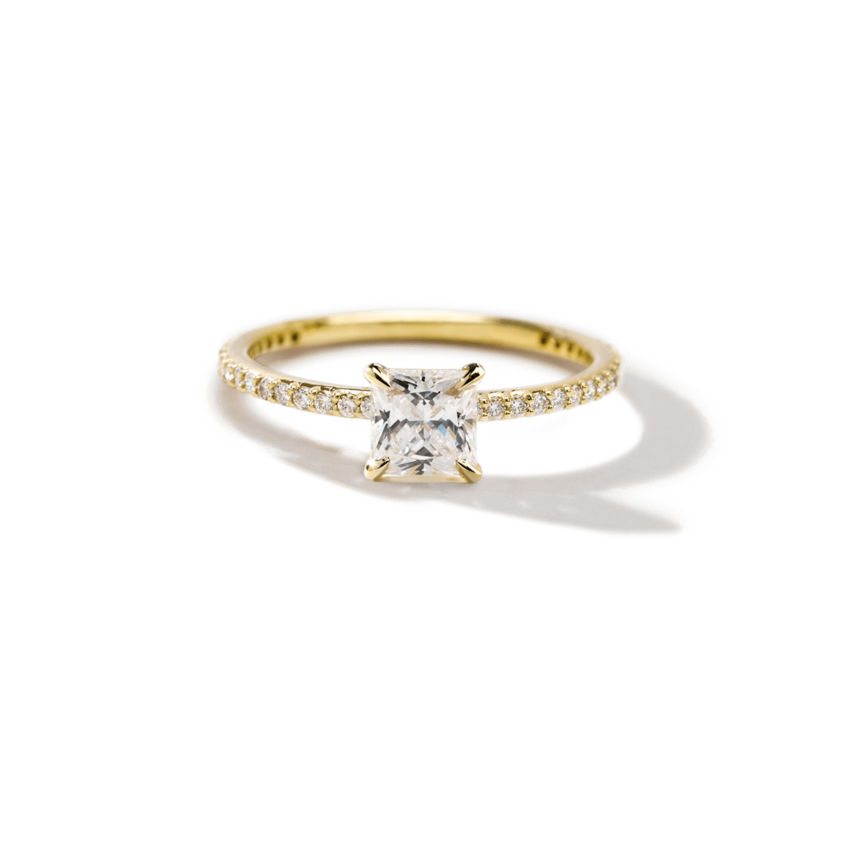 Solitaire Pave Engagement Ring