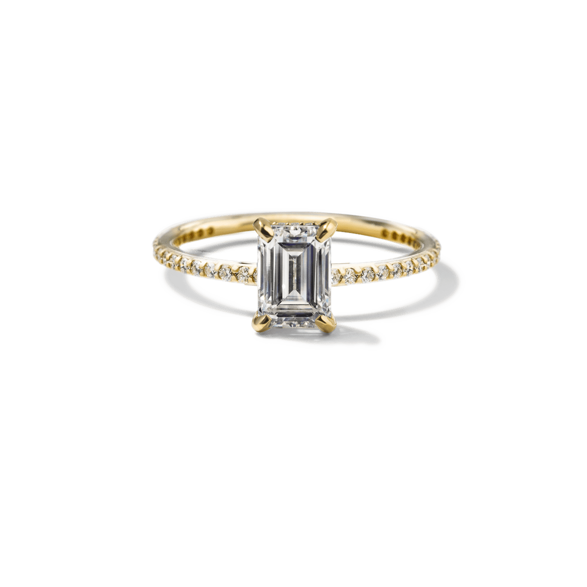 Solitaire Pave Engagement Ring