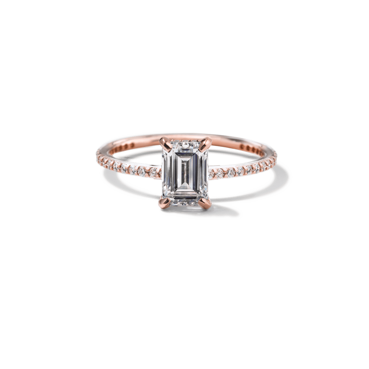 Solitaire Pave Engagement Ring