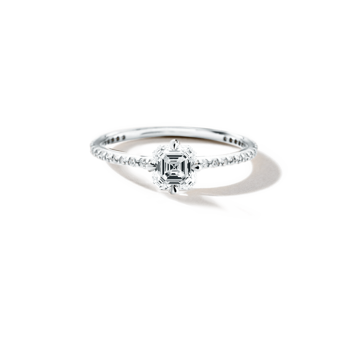 Solitaire Pave Engagement Ring