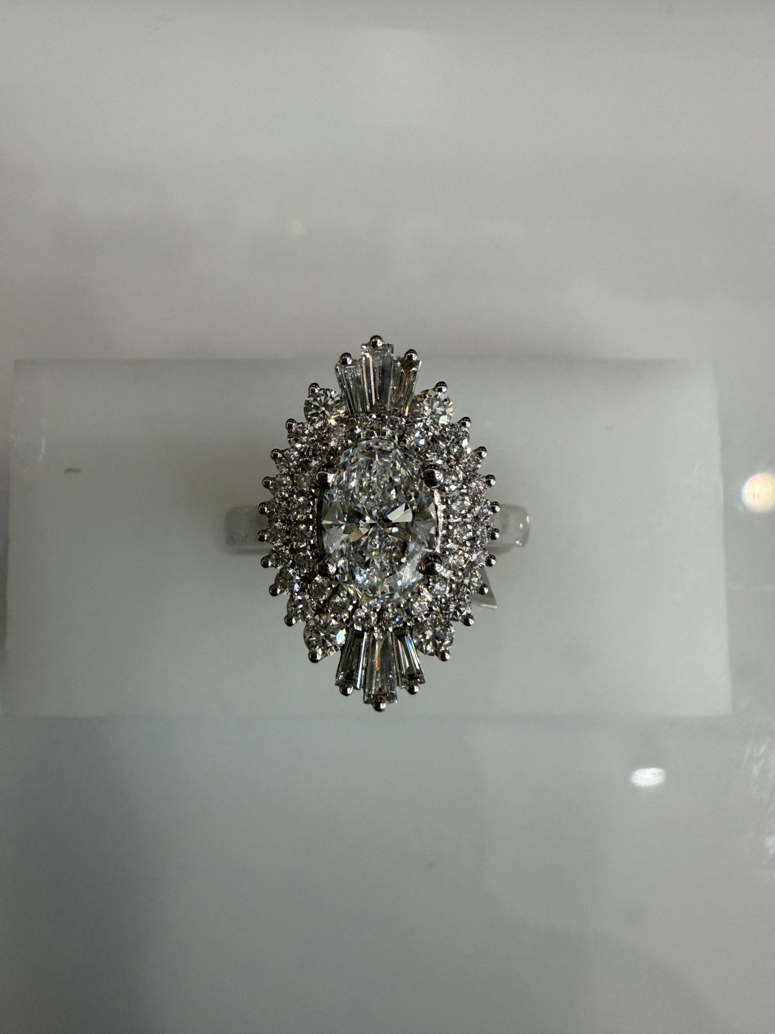 Sunburst Diamond Baguette Ring