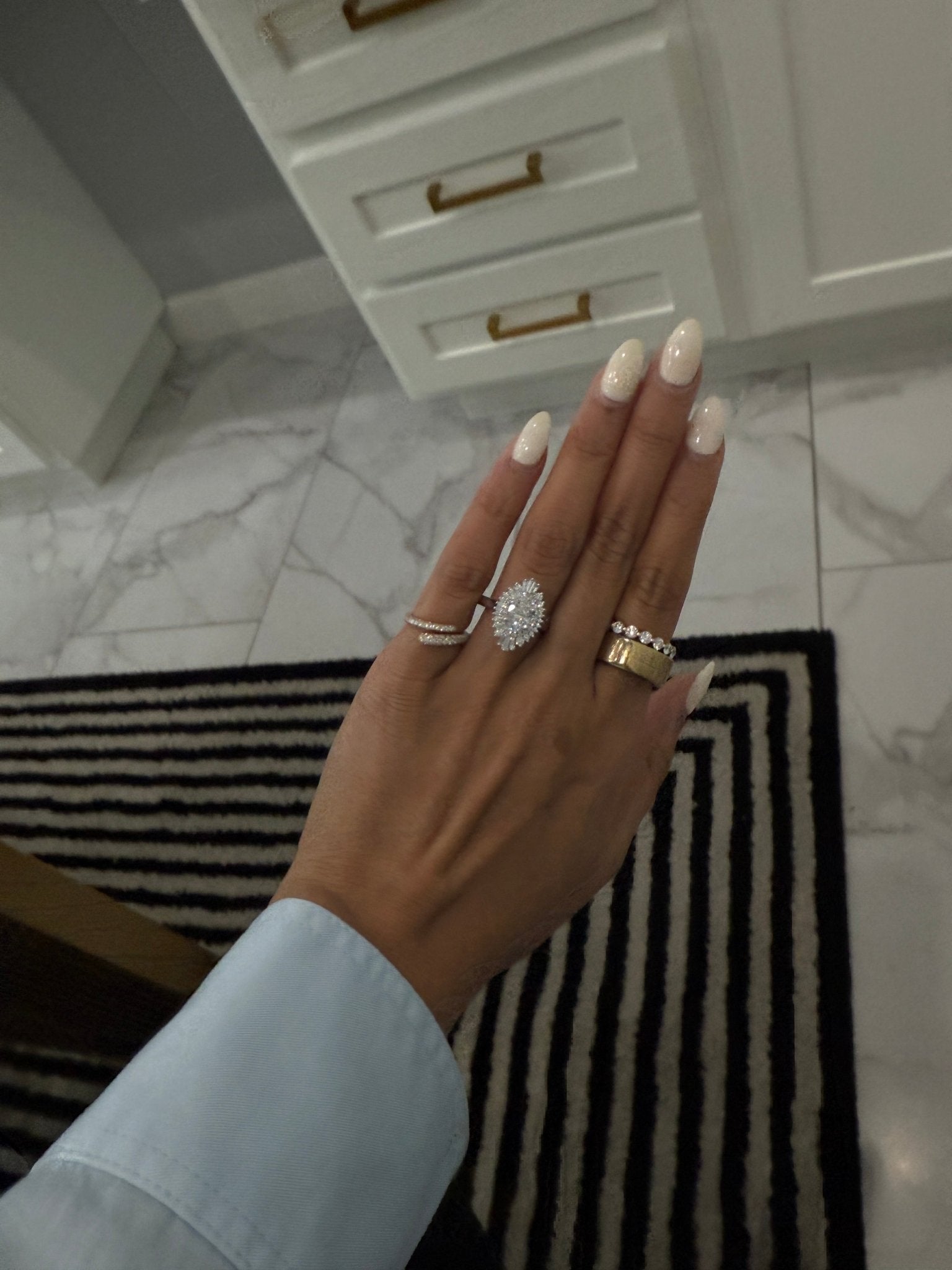 Sunburst Diamond Baguette Ring