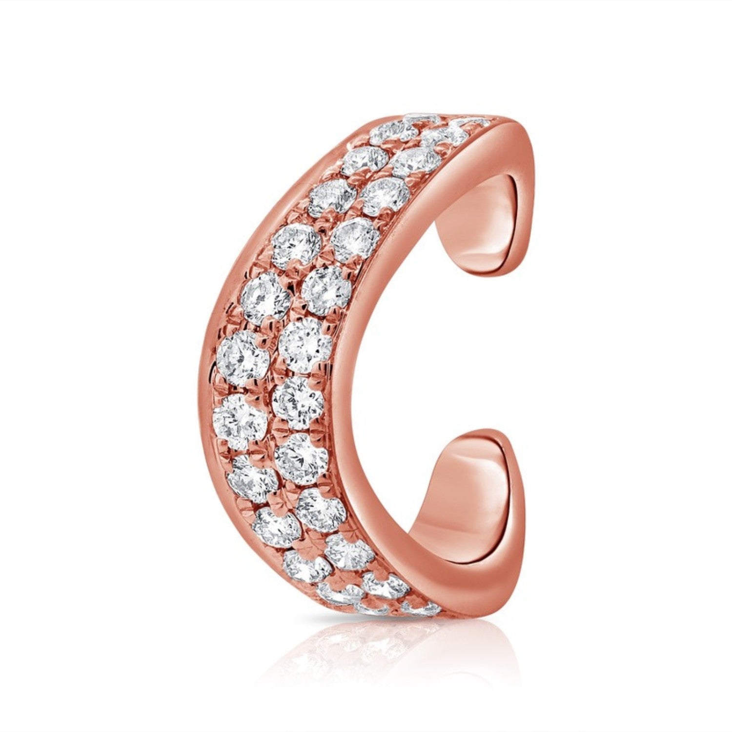 Tapered Pavé Diamond Ear Cuff in 14K rose gold