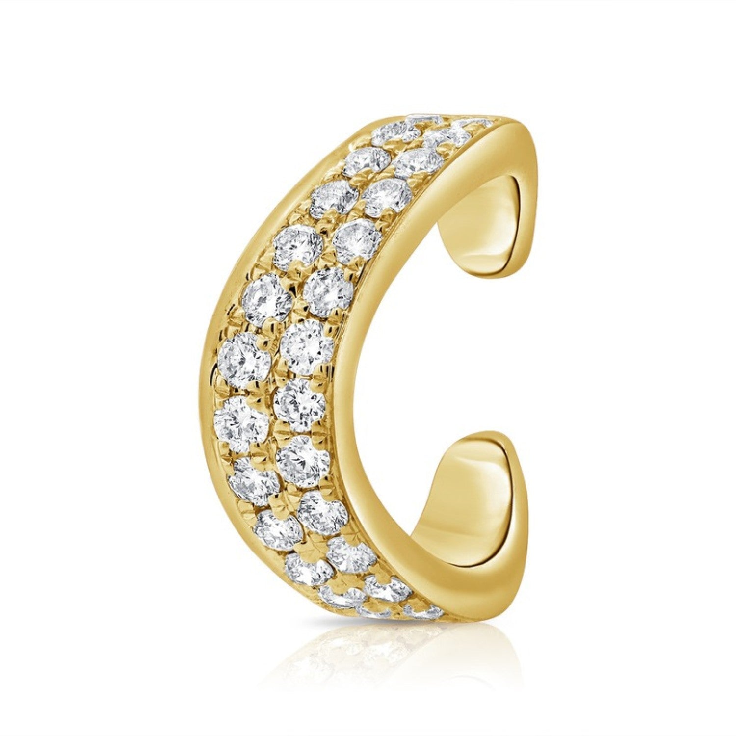 Tapered Pavé Diamond Ear Cuff in 14K yellow gold by Seema Fine Jewelry