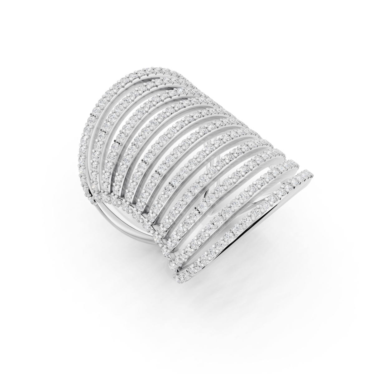 Eleven-Row Pavé Lab-Grown Diamond Ring