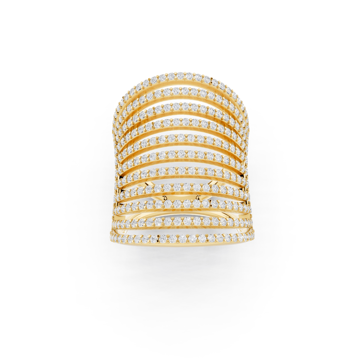 Eleven-Row Pavé Lab-Grown Diamond Ring