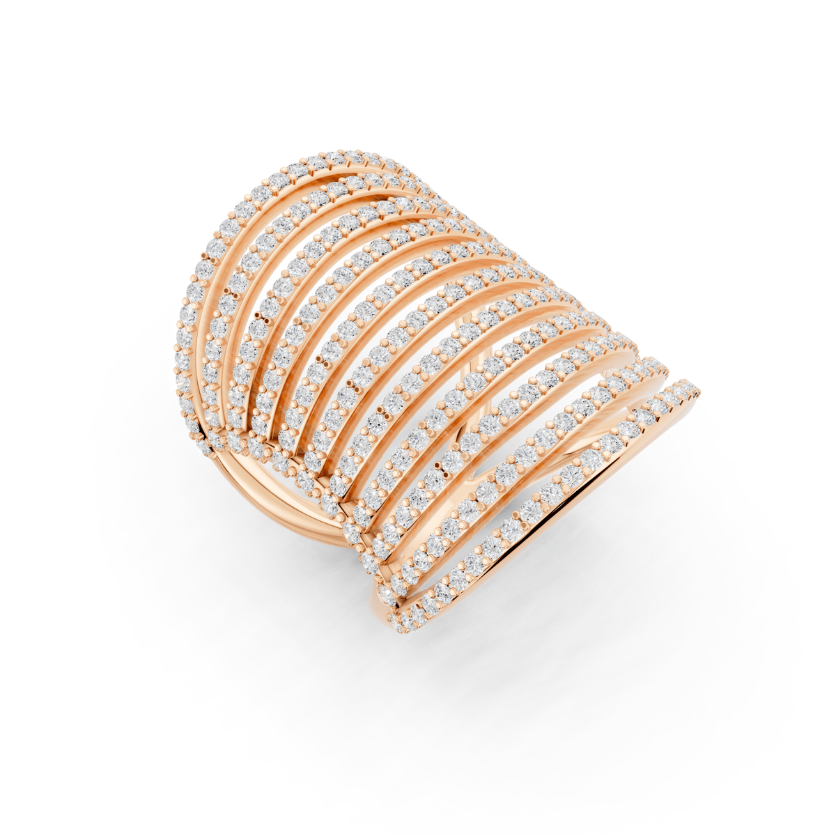 Eleven-Row Pavé Lab-Grown Diamond Ring