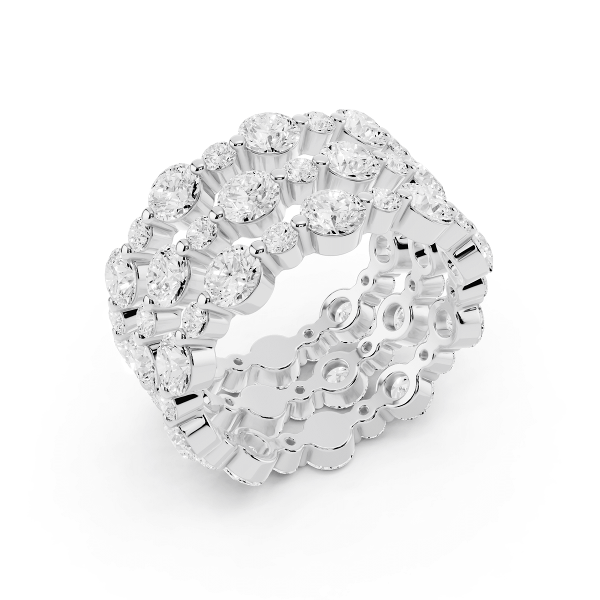 Bubble Lab-Grown Diamond Eternity Bands, Set of Three