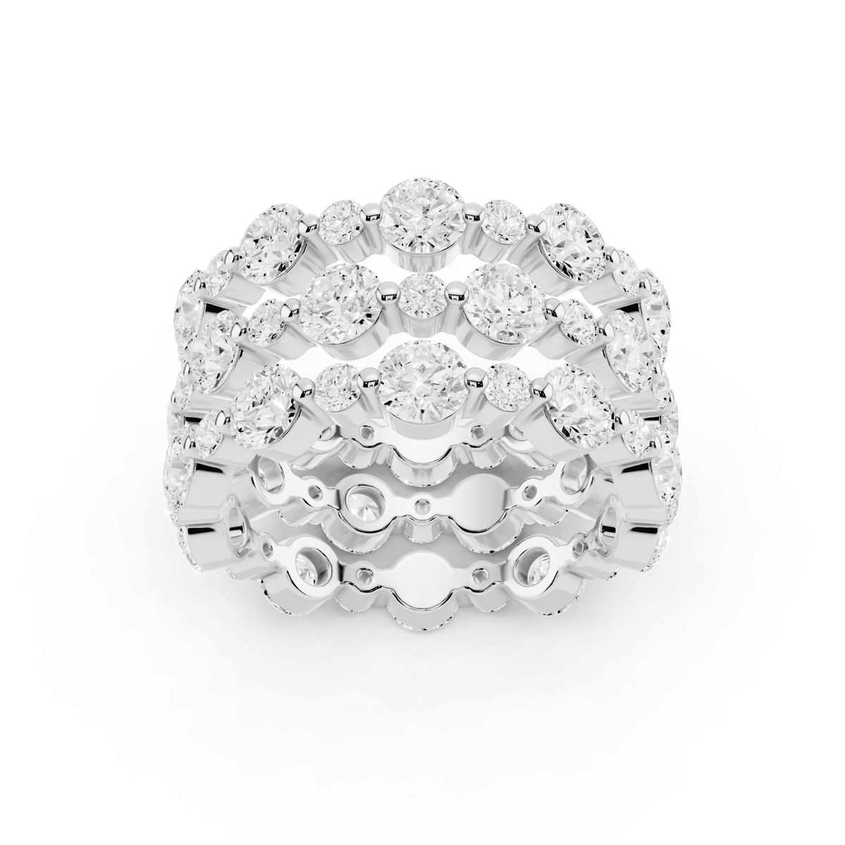 Bubble Lab-Grown Diamond Eternity Bands, Set of Three