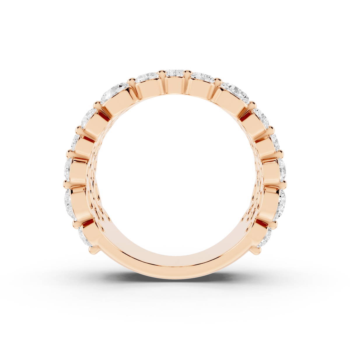 Three-Row Bubble Lab-Grown Diamond Ring