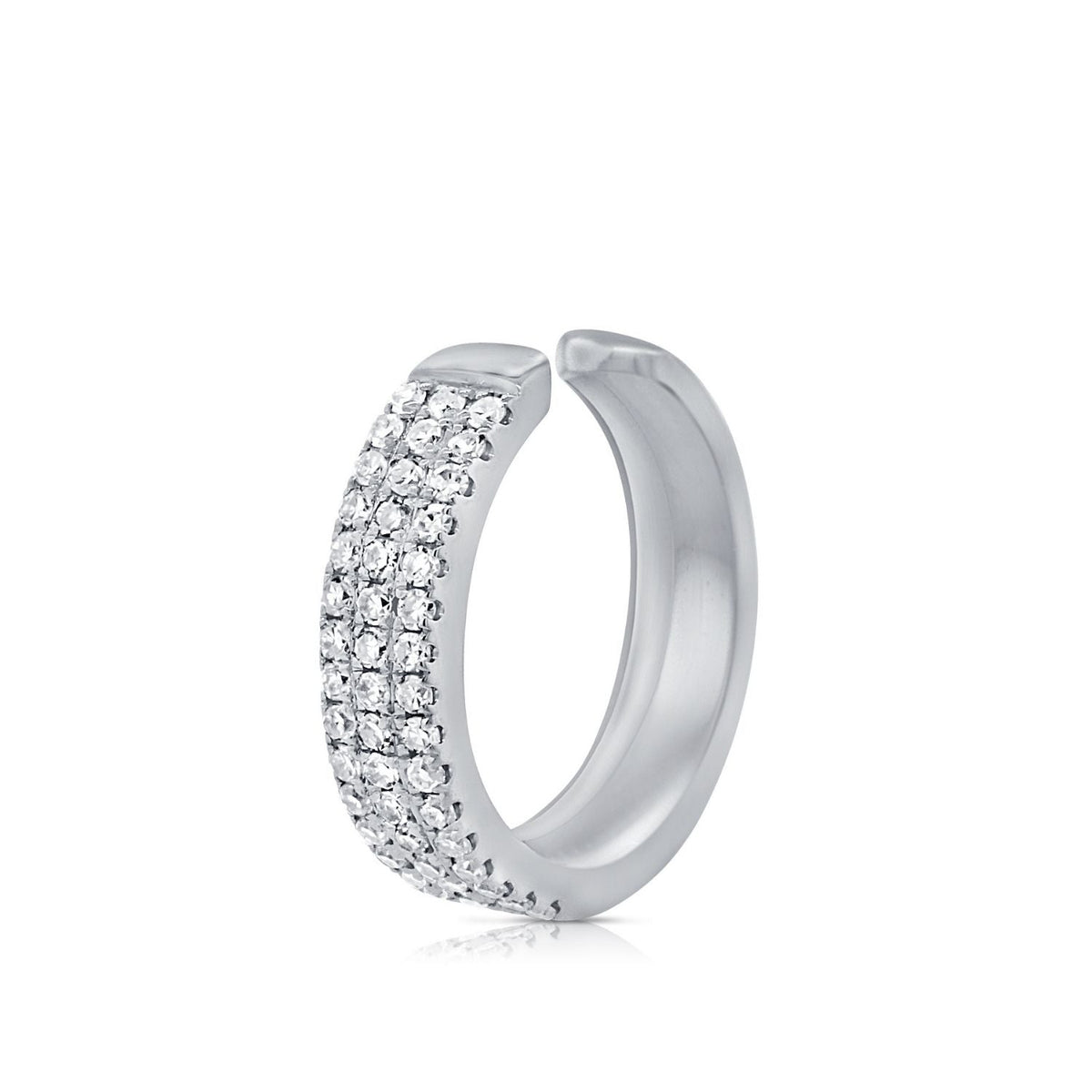 Three Row Pavé Diamond Ear Cuff