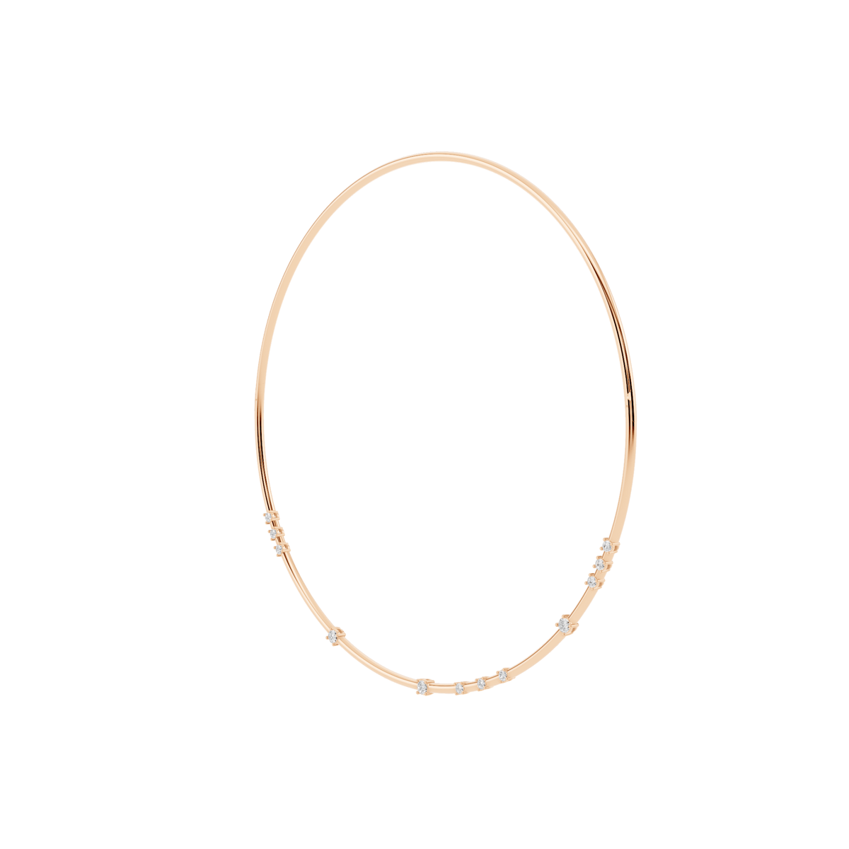 Three-Station Lab-Grown Diamond Collar Necklace