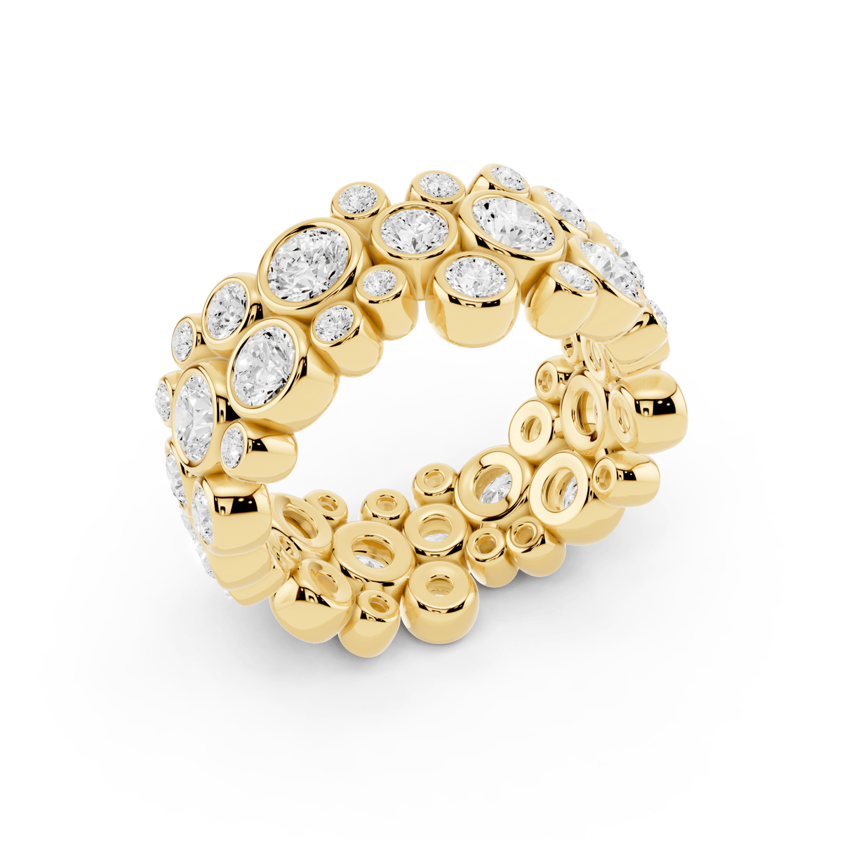 Wide Bezel Bubble Lab-Grown Diamond Band
