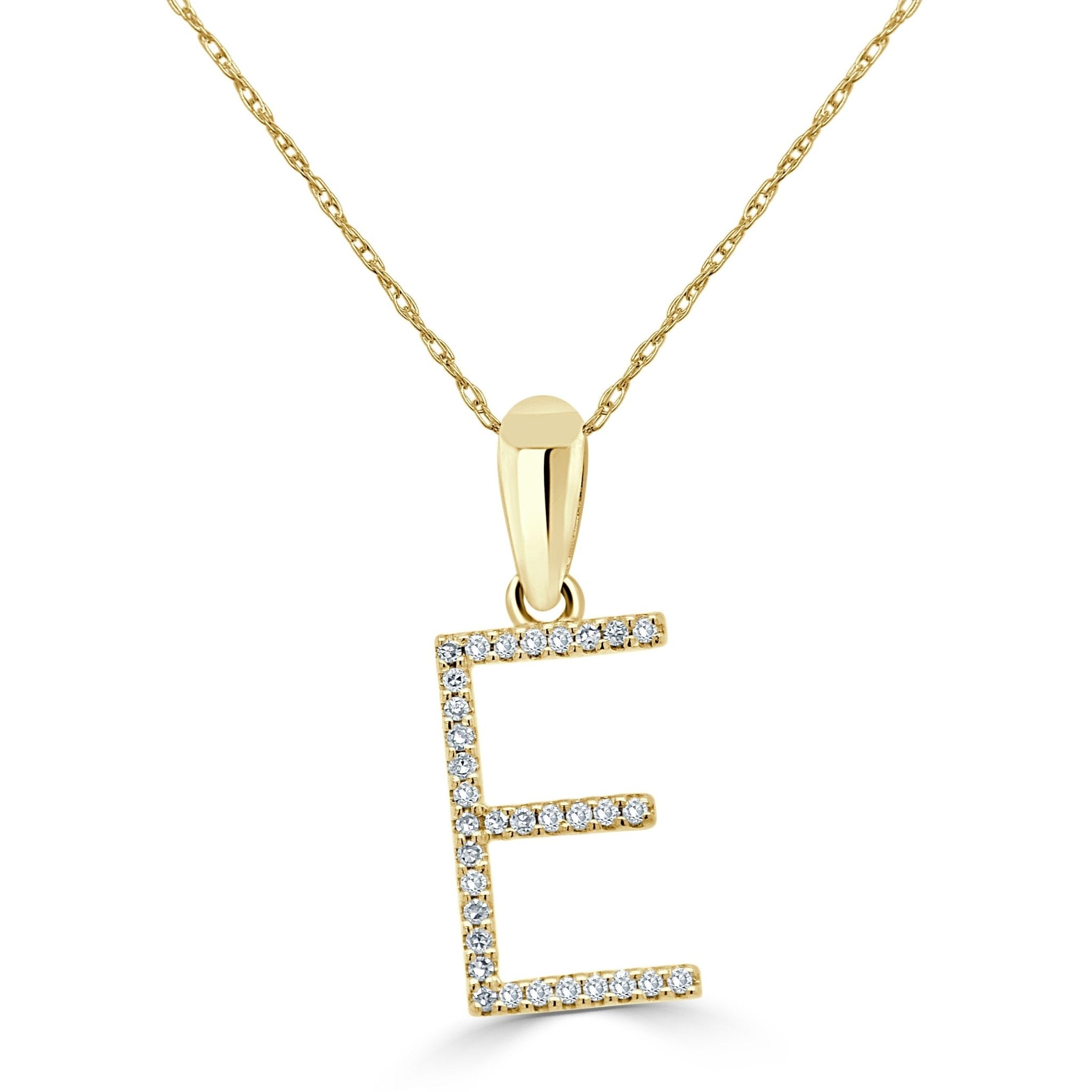 Yellow Gold Diamond Initial Necklace