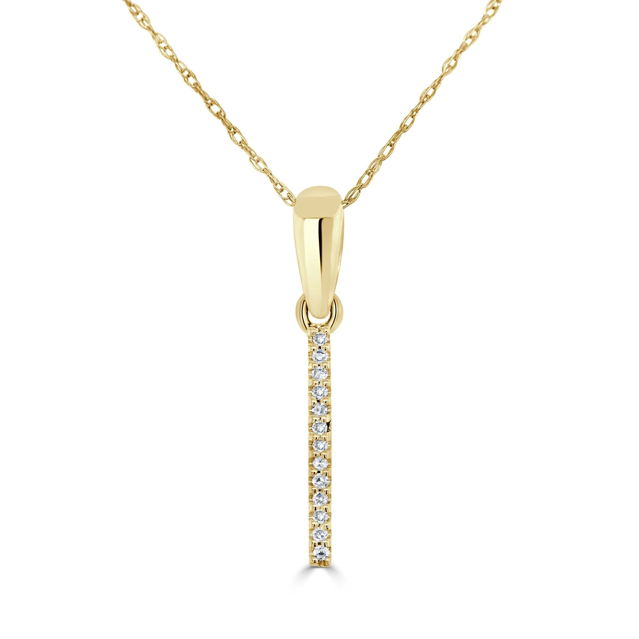 Yellow Gold Diamond Initial Necklace