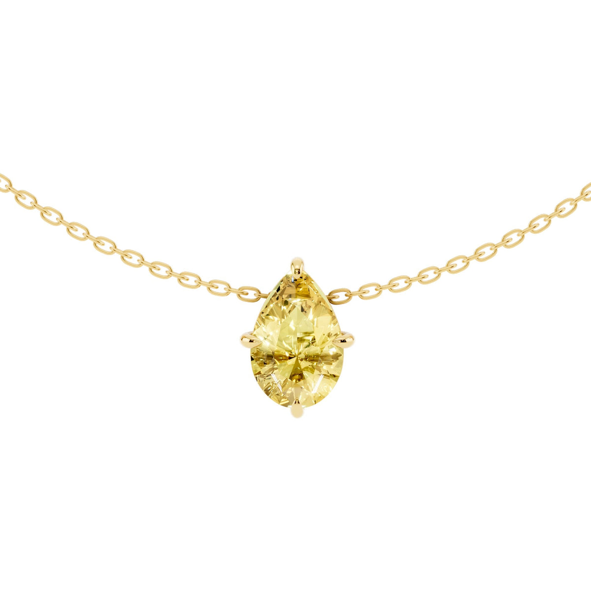 Yellow Pear Lab-Grown Diamond Necklace