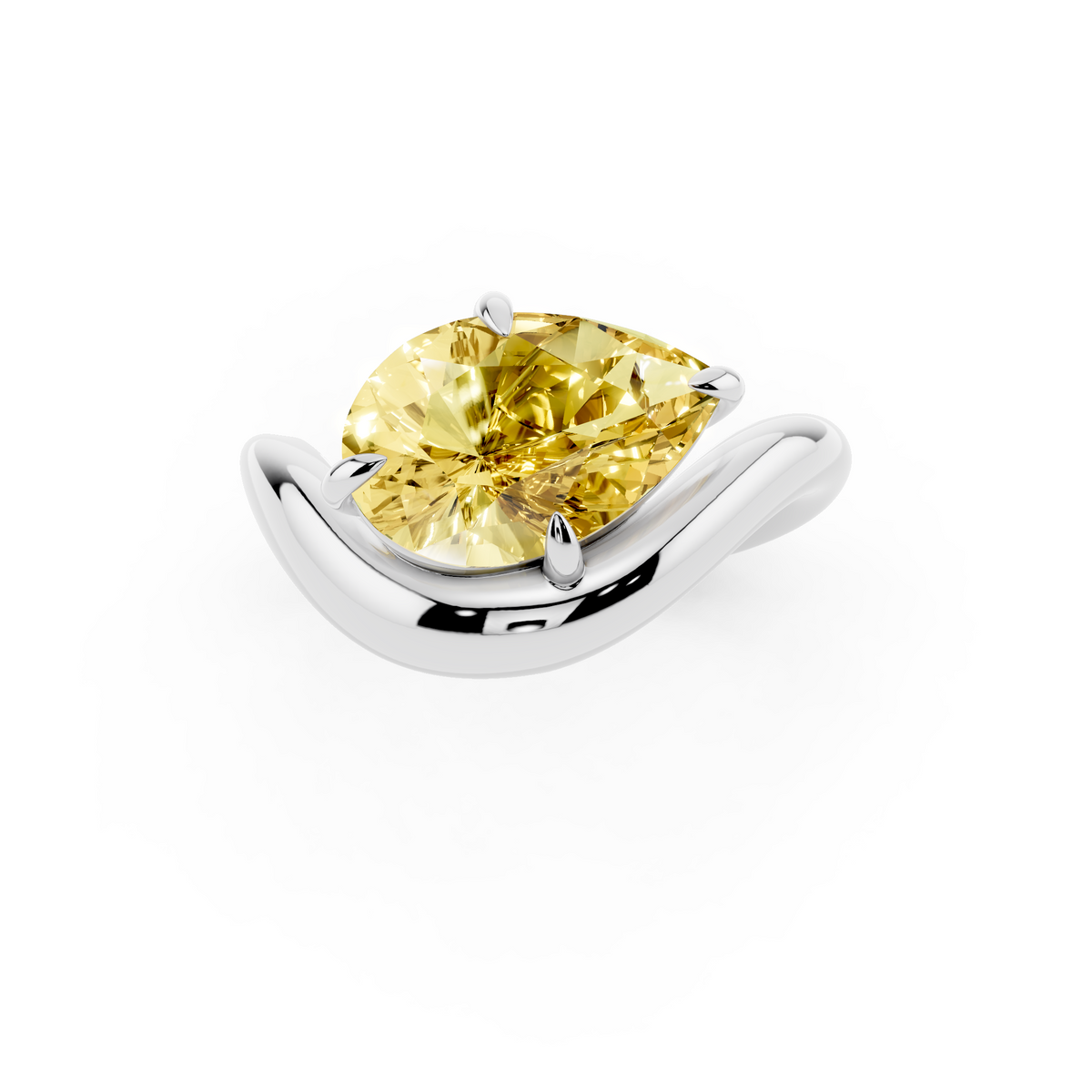 Yellow Pear Lab-Grown Diamond Ring