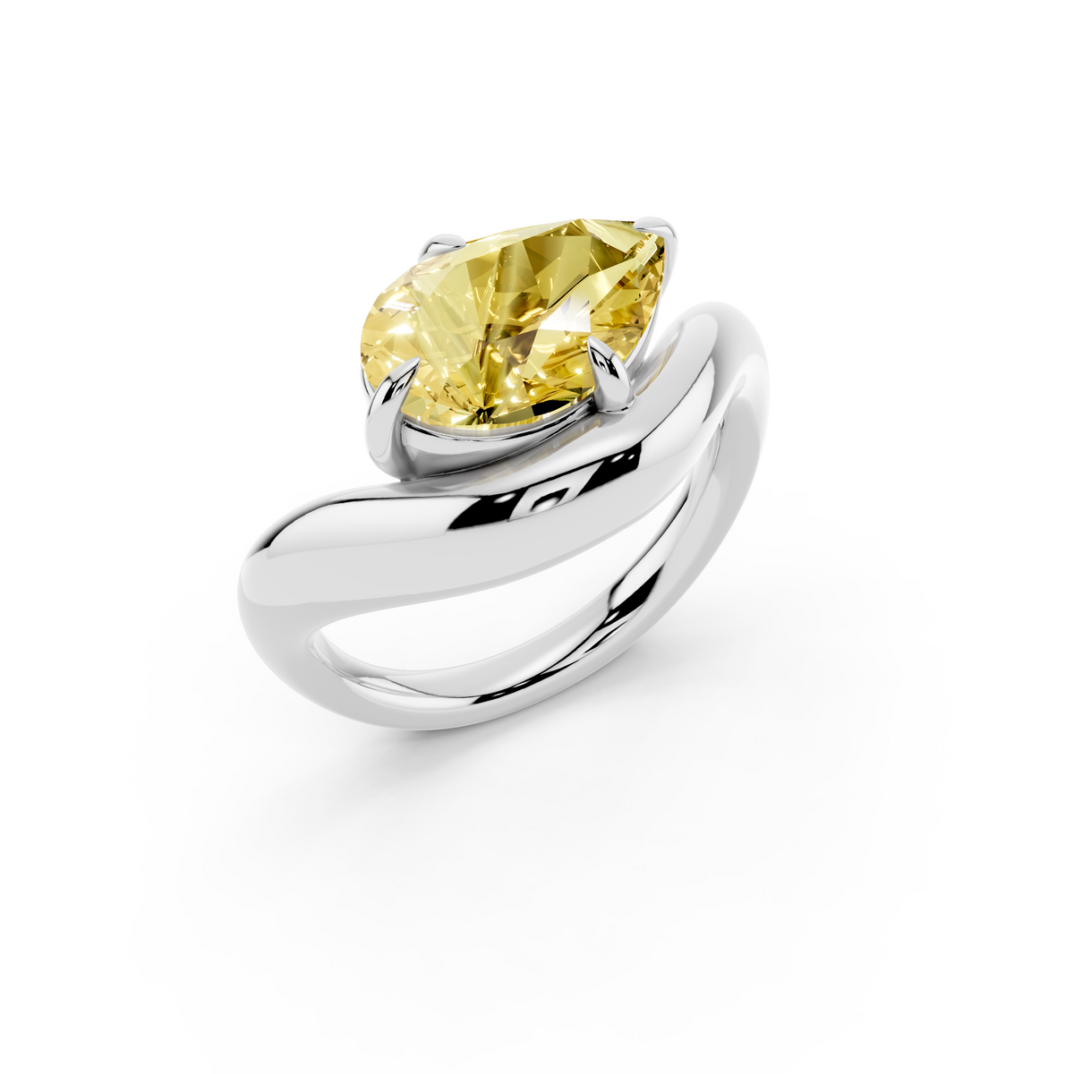 Yellow Pear Lab-Grown Diamond Ring